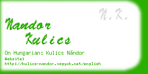 nandor kulics business card