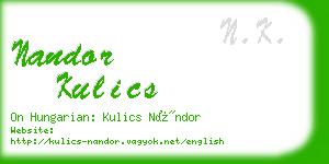 nandor kulics business card